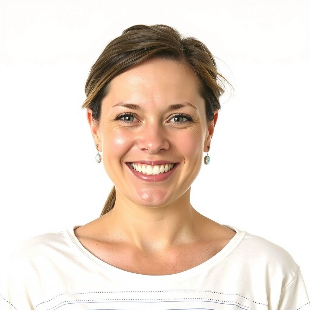 Porträt einer lächelnden Kundin, die von ihrer positiven Erfahrung mit Ernährungsberatung Vitalis berichtet